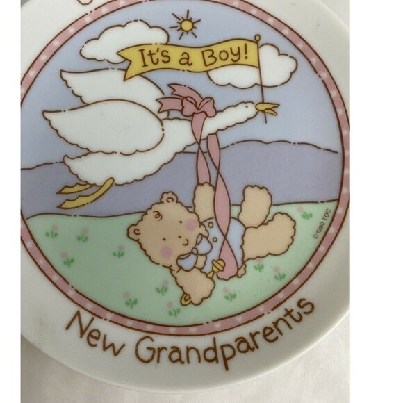 Congratulations it’s A Boy New Grandparents Plate World Of Gifts Imports Japan - Picture 3 of 7